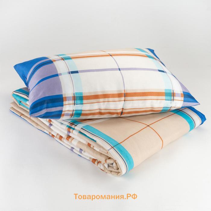 Комплект Экономь и Я: одеяло 1,5 сп, синтепон 100 гр/м + подушка 50*70 см, цвет МИКС, 100% полиэстер