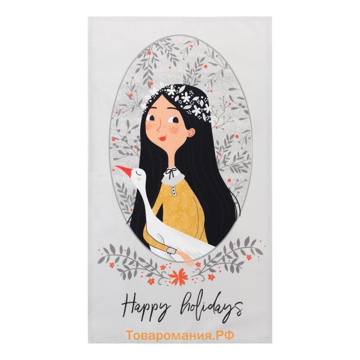 Полотенце пасхальное  Happy holidays 40×73 см, 100% хлопок, саржа 190 г/м²