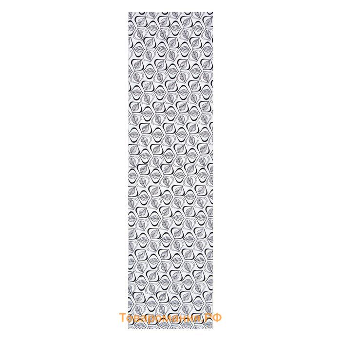 Дорожка на стол  Leaves 40×149см, 100% хлопок, саржа 190 г/м², белая/чёрная