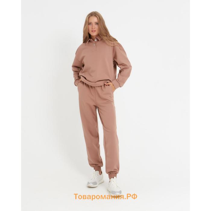 Костюм женский (джемпер, брюки) MINAKU: Casual Collection цвет бежевый, размер 46