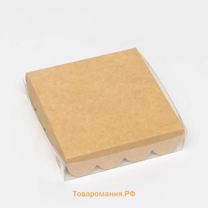 Коробка для печенья, крафт, 12×12×3 см