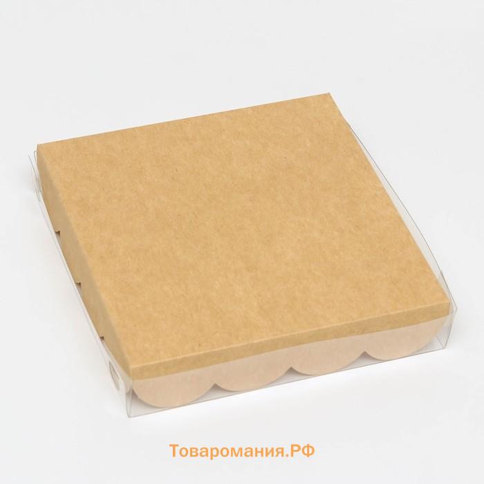 Коробка для печенья, крафт, 15×15×3 см