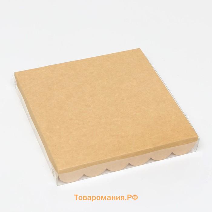 Коробка для печенья, крафт, 21×21×3 см