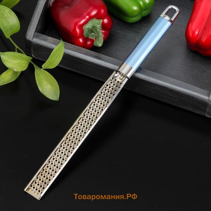 Тёрка для сыра  Lagoona, нержавеющая сталь, серебристая, голубая