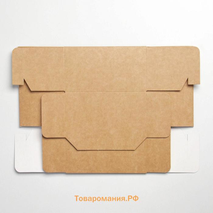 Коробка подарочная складная крафтовая, упаковка, 14 х 14 х 8 см
