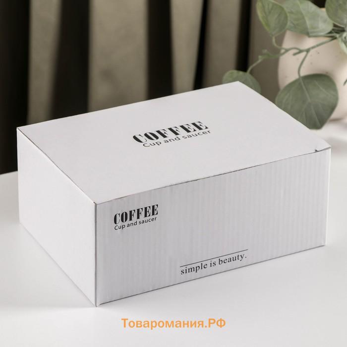 Чайная пара «Котик», 3 предмета: чашка 200 мл, блюдце 18.5×13.5 см, ложка, керамика