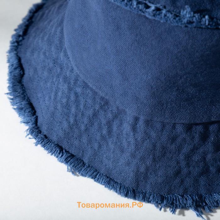 Панама женская джинсовая с необработанными краями MINAKU цвет синий, р-р 56-58