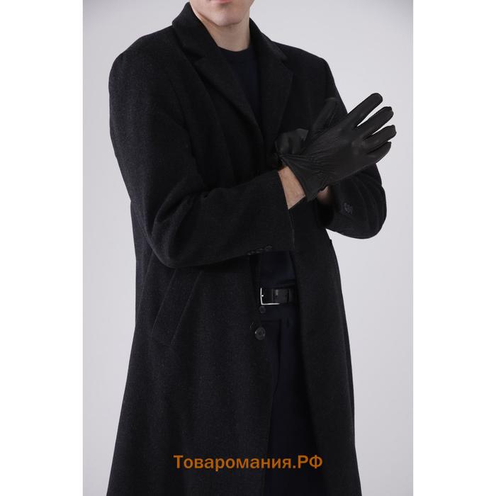 Перчатки мужские, размер 10, подклад шерсть, цвет чёрный