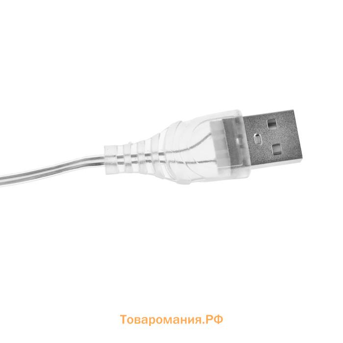 Фитосветильник светодиодный, 4 Вт, 5 В, в горшок, USB, полноспектральный, 2 круга