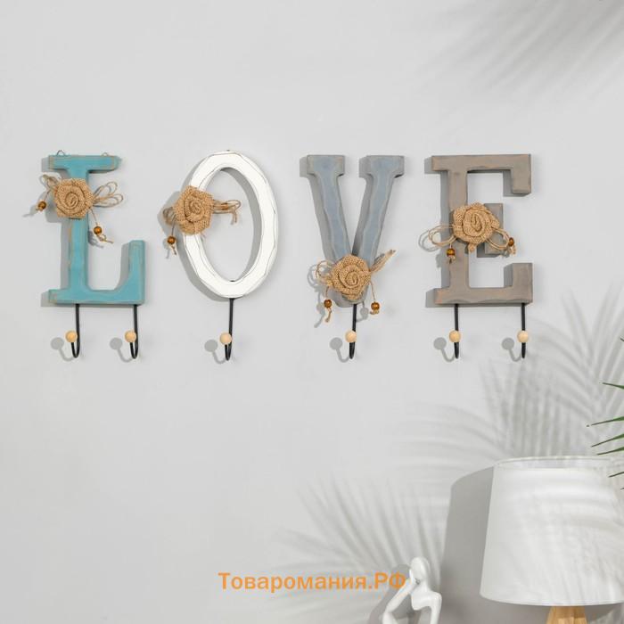 Крючки для одежды декоративные TAKE IT EASY «Love — буква с крючком», 26×12 см