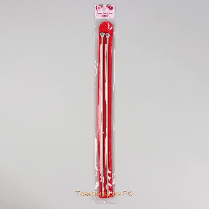 Спицы для вязания, прямые, с тефлоновым покрытием, d = 4 мм, 35 см, 2 шт