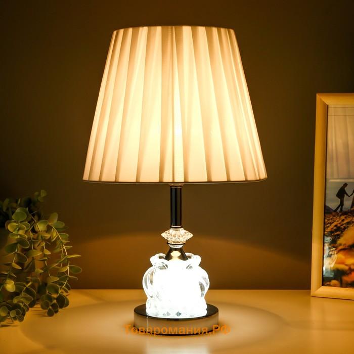 Настольная лампа с подсветкой 16886/1 Е27 40 Вт хром 25×25×44 см RISALUX