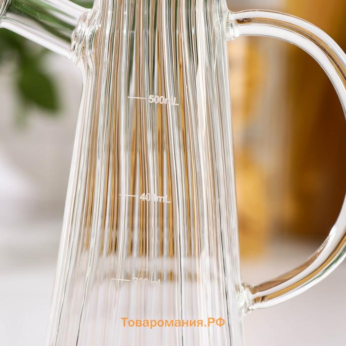 Бутылка стеклянная для соуса и масла с с мерной шкалой BellaTenero «Дафна», 500 мл, 14×22,5 см