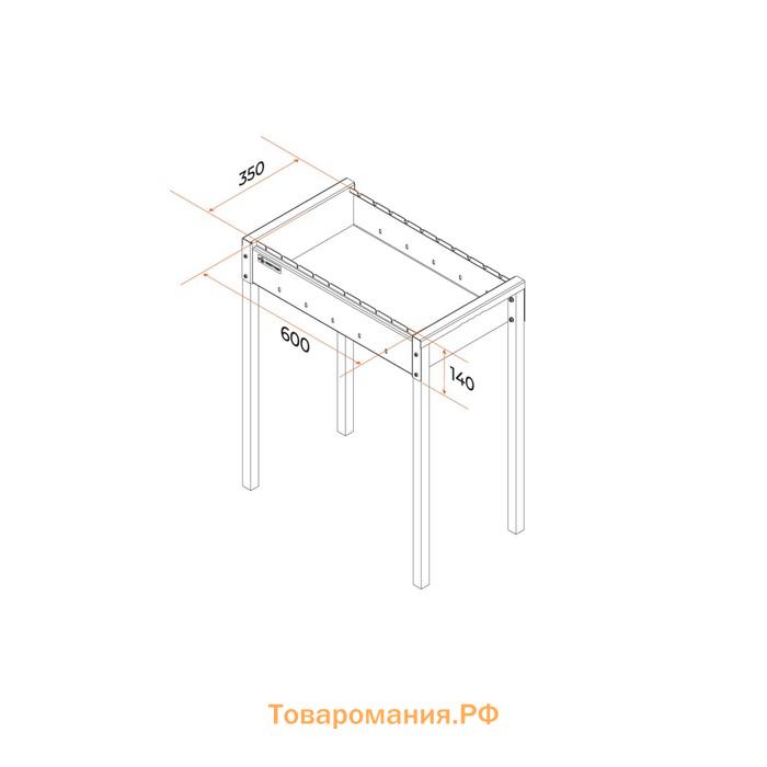 Мангал "MAH 201" 67,6 х 39,7 х 76,7 см, 2 мм