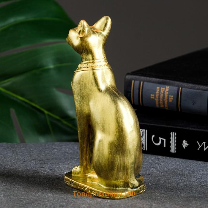 Фигурка «Богиня Бастет», состаренное золото, 13×4×8 см