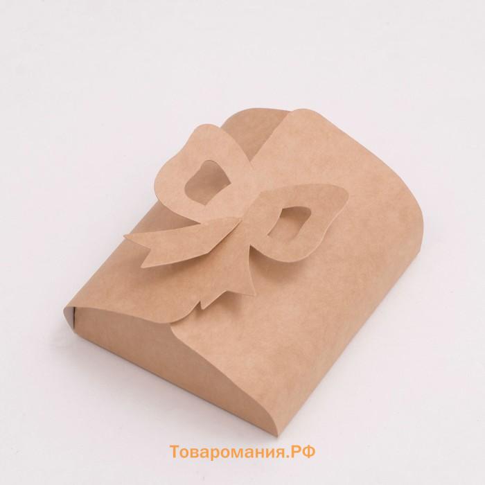 Коробка складная - конверт для сладкого, крафт, 10.5×9.5×4 см