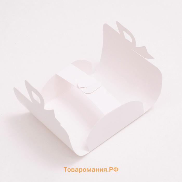 Коробка складная - конверт для сладкого, белый, 10.5×9.5×4 см