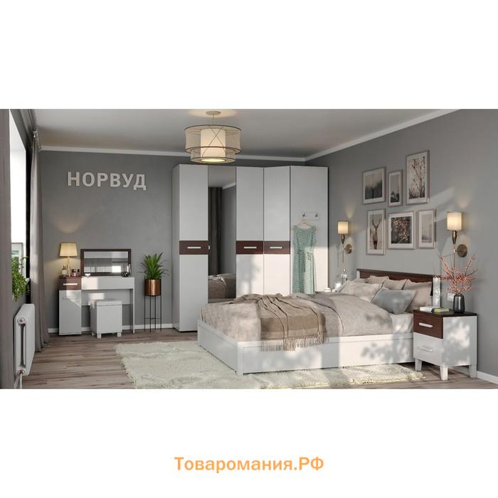 Шкаф для белья «Норвуд 55», 400 × 579 × 2300 мм, цвет белый / орех шоколадный