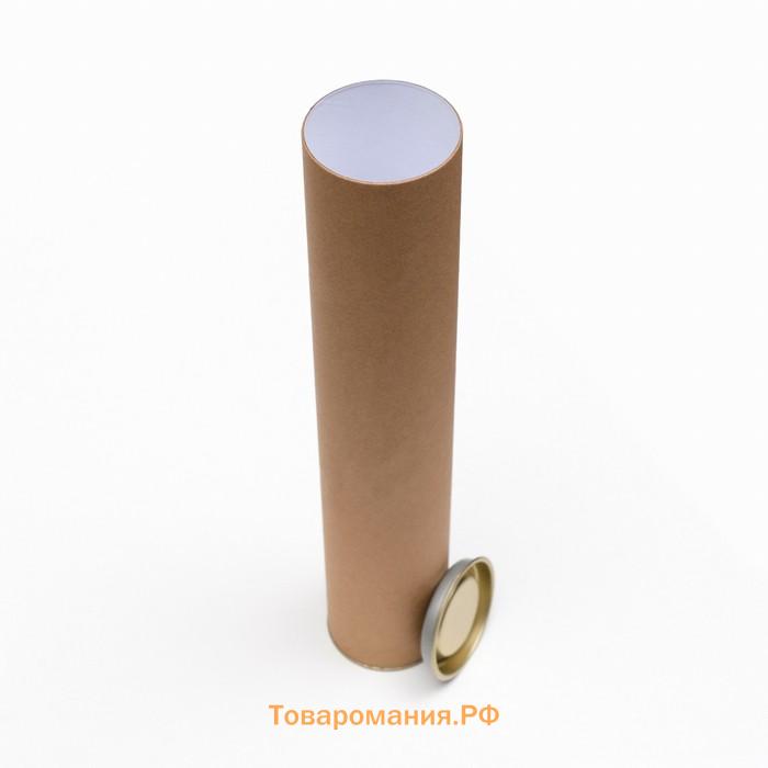 Тубус 63×350 мм (330 мм внутр. высота), под футболку, картон, металлическая крышка