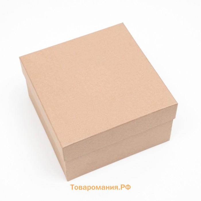 Подарочная коробка крафт, 20×20×11.5 см
