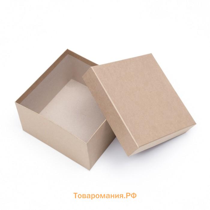 Подарочная коробка крафт, 20×20×11.5 см