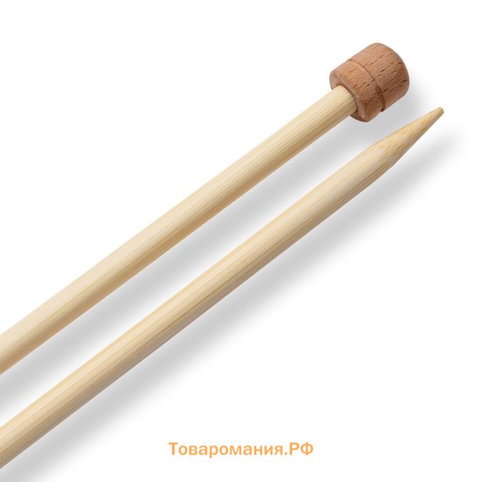 Спицы прямые, бамбуковые, 6,0 мм/33см, 2 шт