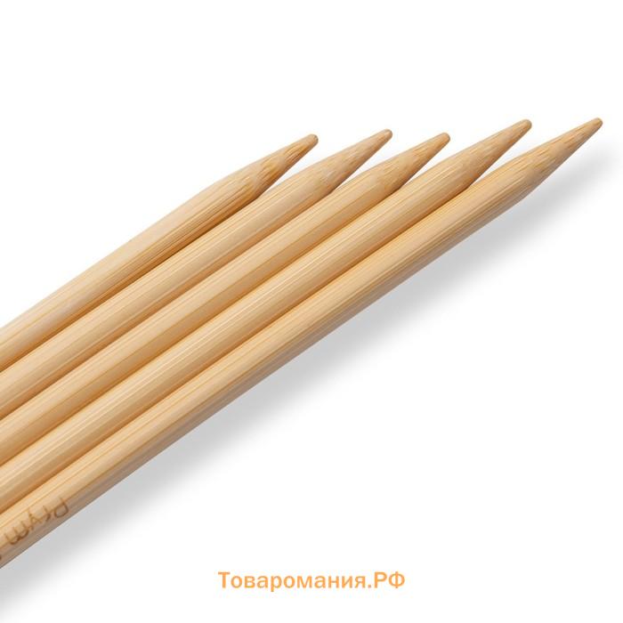 Спицы чулочные, бамбуковые, 5,0 мм/20см, 5 шт