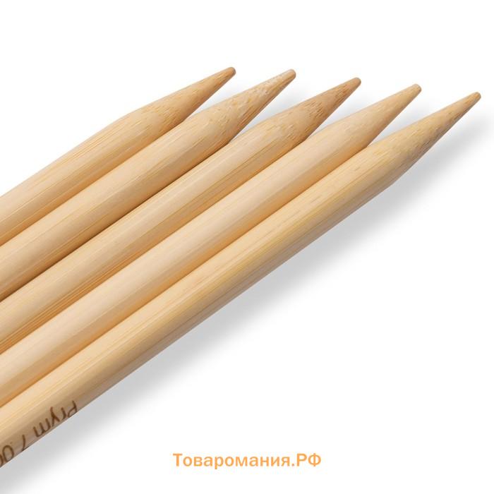 Спицы чулочные, бамбуковые, 7,0 мм/20см, 5 шт