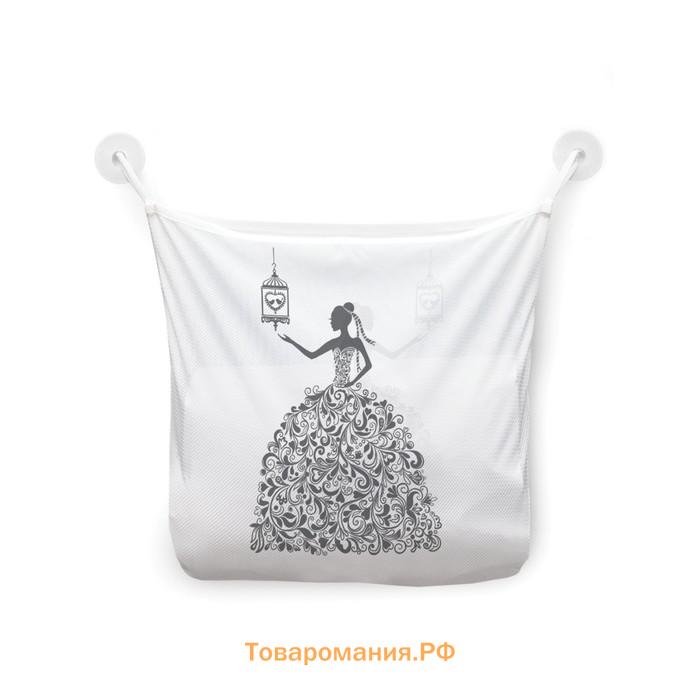 Органайзер в ванну на присосках «Платье в завитках», для хранения игрушек и мелочей, размер 33х39 см