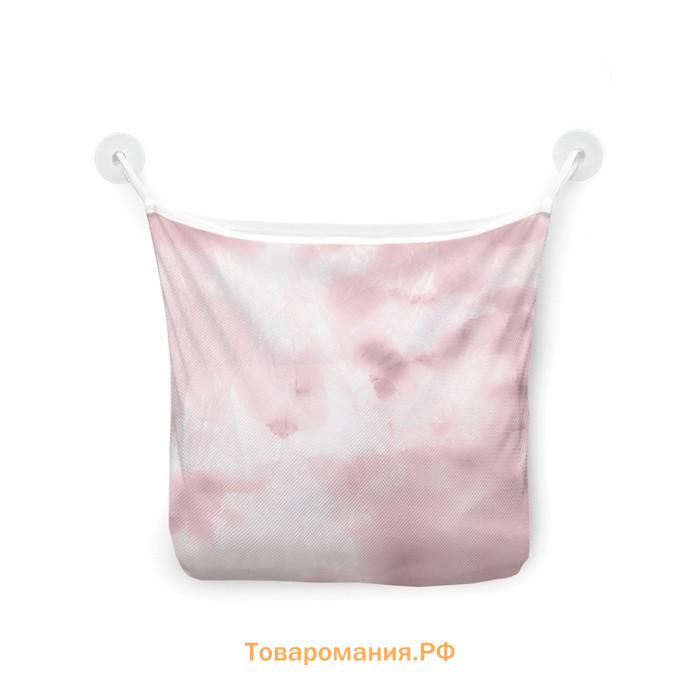 Органайзер в ванну на присосках «Розовый дым», для хранения игрушек и мелочей, размер 33х39 см