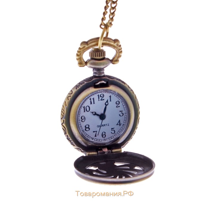 Часы карманные "Павлин", кварцевые, d циферблата-1.8 см, 2.5 х 2.5 см