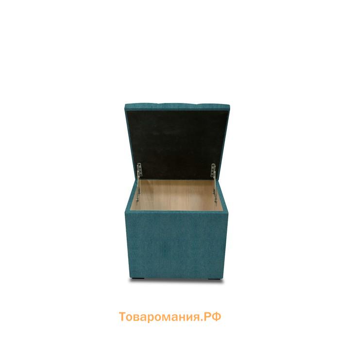 Пуф с крышкой и утяжкой, 400 × 400 × 420 мм, рогожка savana plus, цвет mint