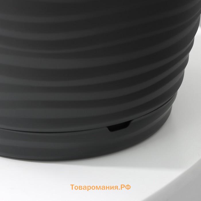 Горшок для цветов с поддоном Saffron, 5.4 л, d=22.4 см, h=20.5 см, пластиковый, чёрный