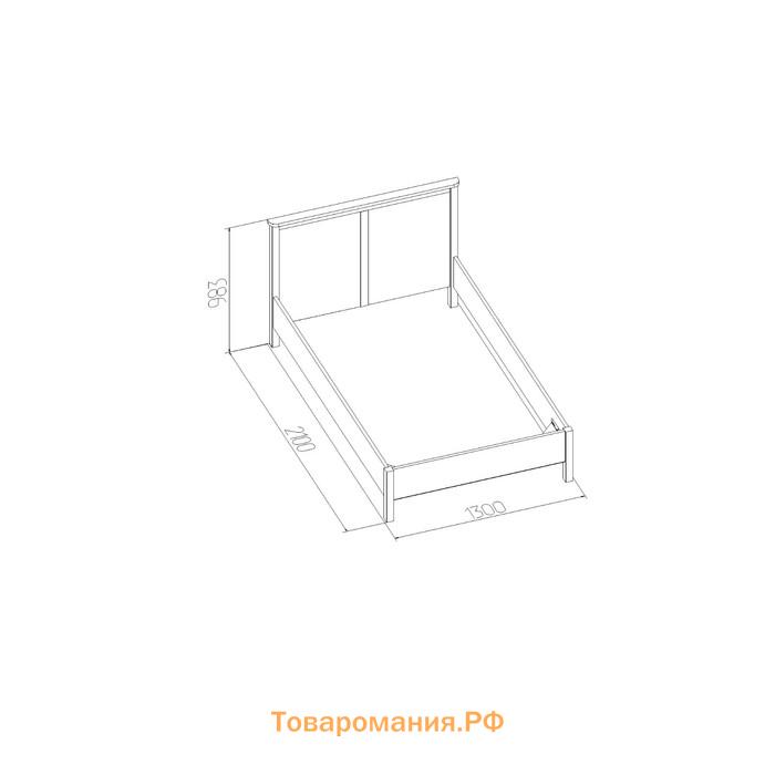 Кровать Sherlock 44, 1200 × 2000 мм, без основания, цвет ясень анкор светлый