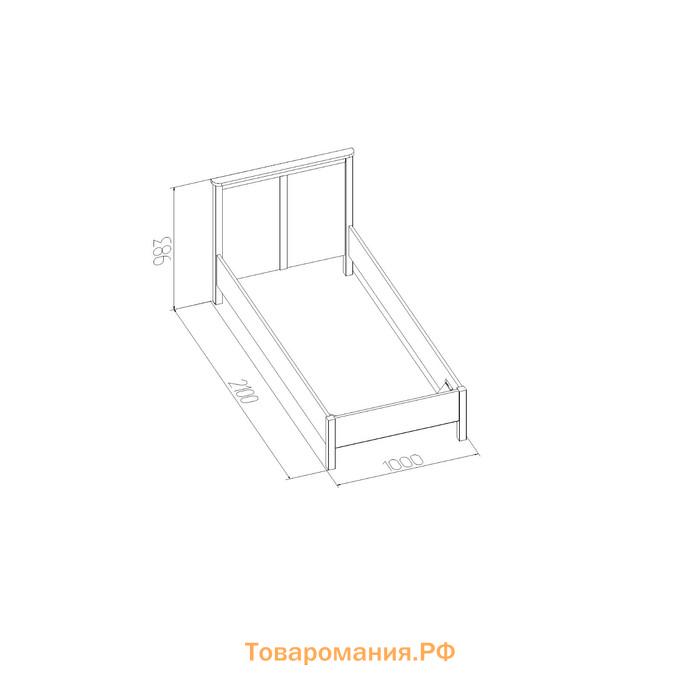 Кровать Sherlock 45, 900 × 2000 мм, без основания, цвет орех шоколадный