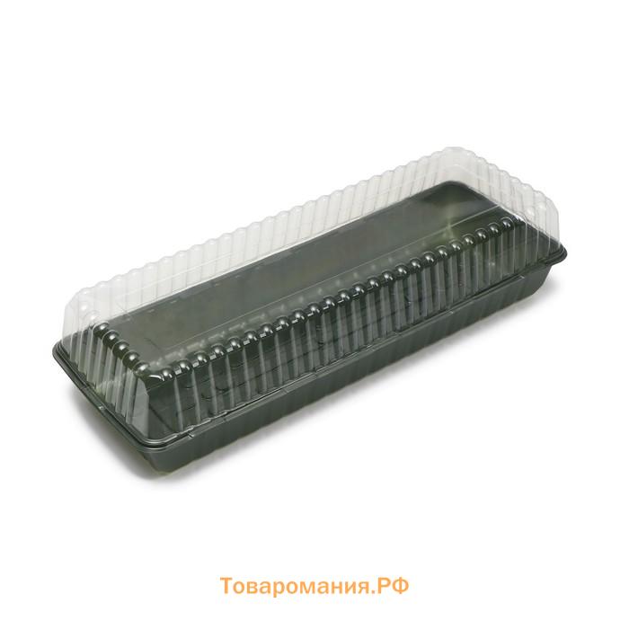Мини-парник для рассады, 57×21×12 см, без вставок, тёмно-зелёный, пластик, Greengo