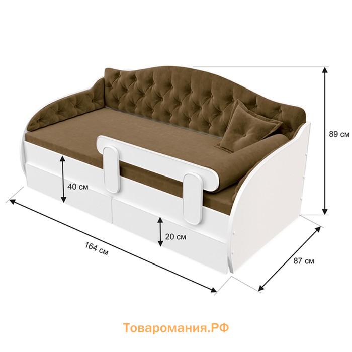 Кровать-тахта «КарлСон24» «ВЭЛЛИ», 87х165х89 см, коричневая