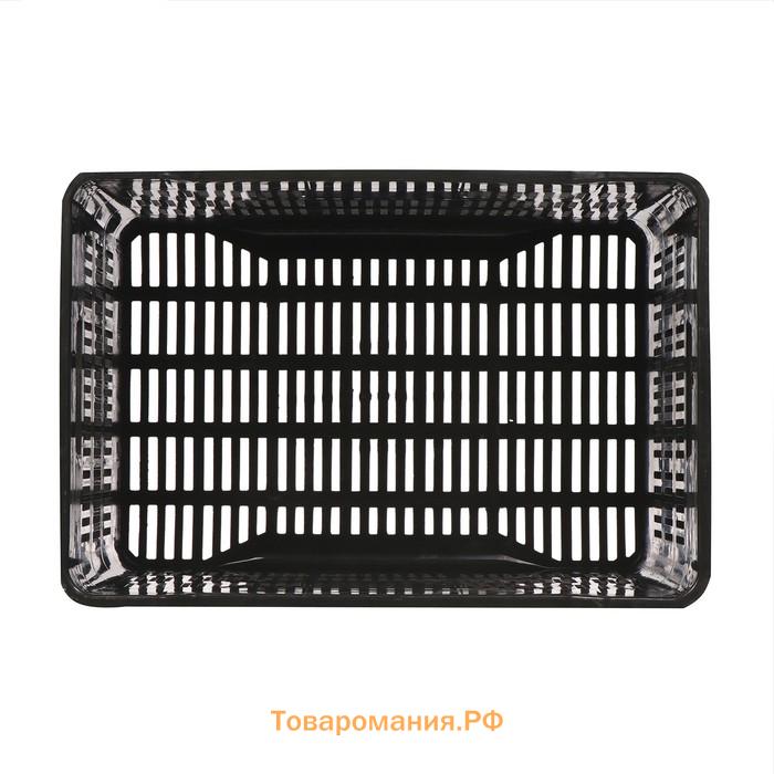 Ящик универсальный, пластиковый, 51×34×30 см, на 30 кг, чёрный