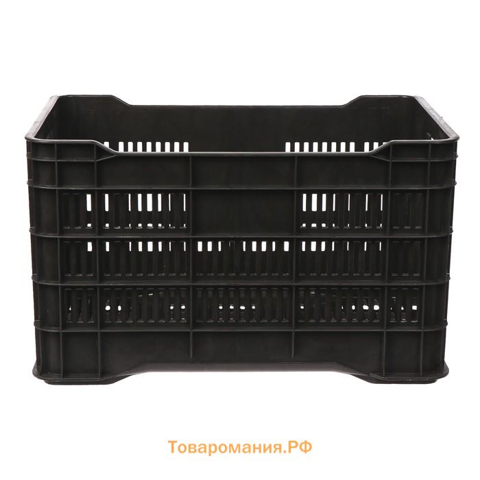 Ящик универсальный, пластиковый, 51×34×30 см, на 30 кг, чёрный