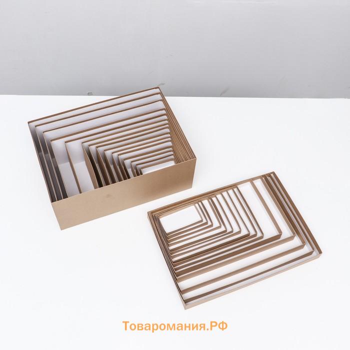 Набор коробок крафт однотонный 15в1 44×34×15.5 - 11×6×4 см