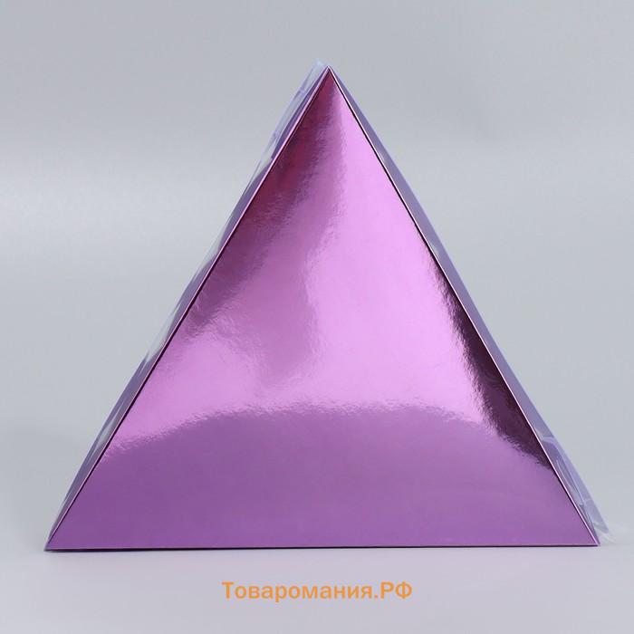 Коробка для печенья, кондитерская упаковка с пластиковой крышкой, «Фиолетовая», 18 х 3 см