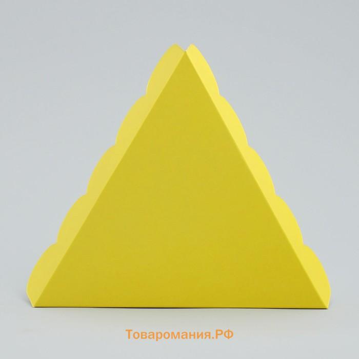 Коробка для печенья, кондитерская упаковка с пластиковой крышкой, «Жёлтая», 18 х 3 см