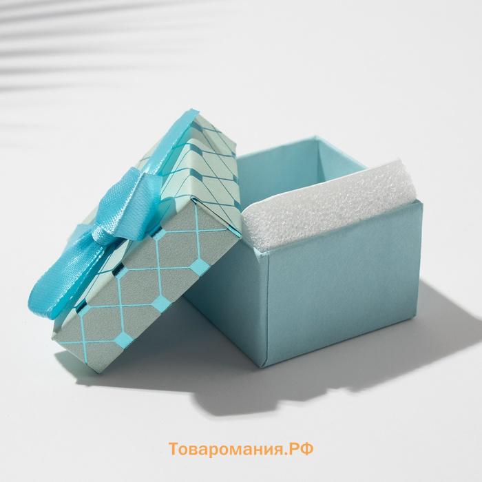 Коробочка подарочная под кольцо/серьги «Кубики», 5×5 (размер полезной части 4.5×4.5 см), МИКС, вставка белая