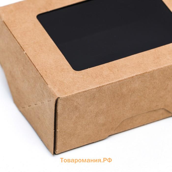 Контейнер на вынос, чёрный вельвет, 10×8×4 см, 350 мл