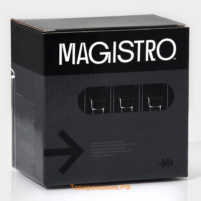 Стопки шоты Magistro «Пуля», 30 мл, 3.5×11 см, с двойными стенками, набор 6 шт., стекло, прозрачные