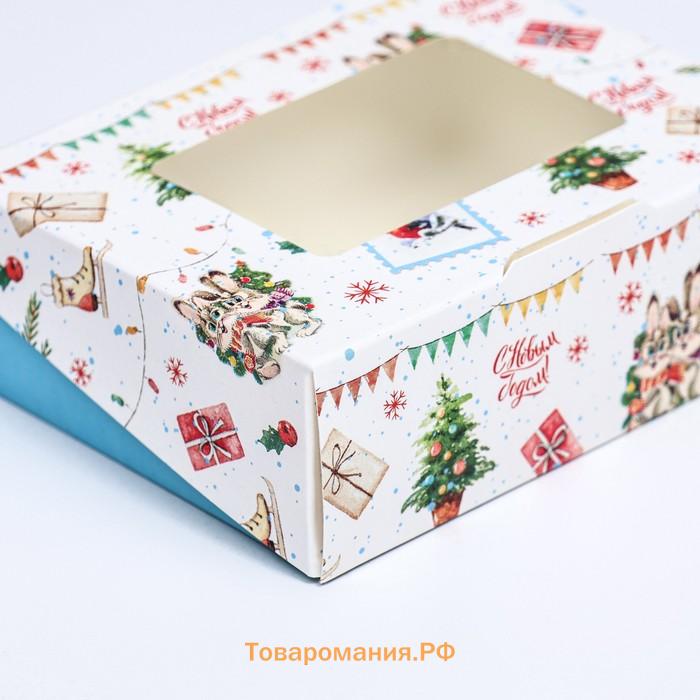 Коробка подарочная новогодняя складная «Открытка», 10×8×3.5 см