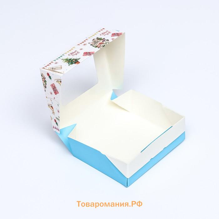 Коробка подарочная новогодняя складная «Открытка», 10×8×3.5 см