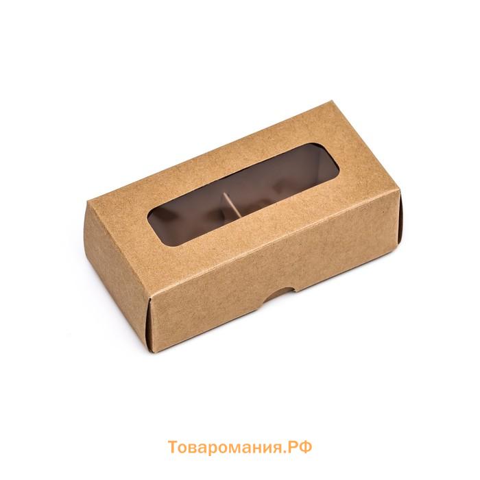 Коробка для 2 конфеты, крафт, 5×10.5×3.5 см. Кондитерская упаковка