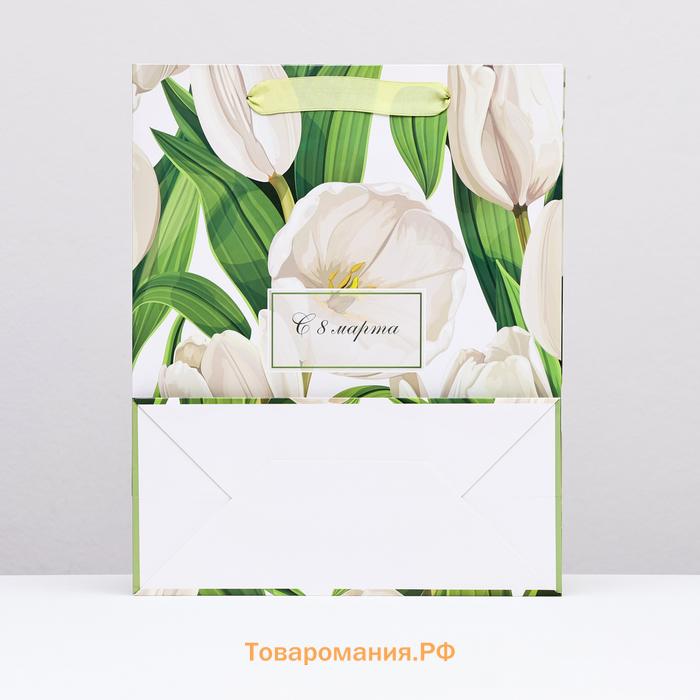 Пакет ламинированный «С 8 марта», 26×32×12 см