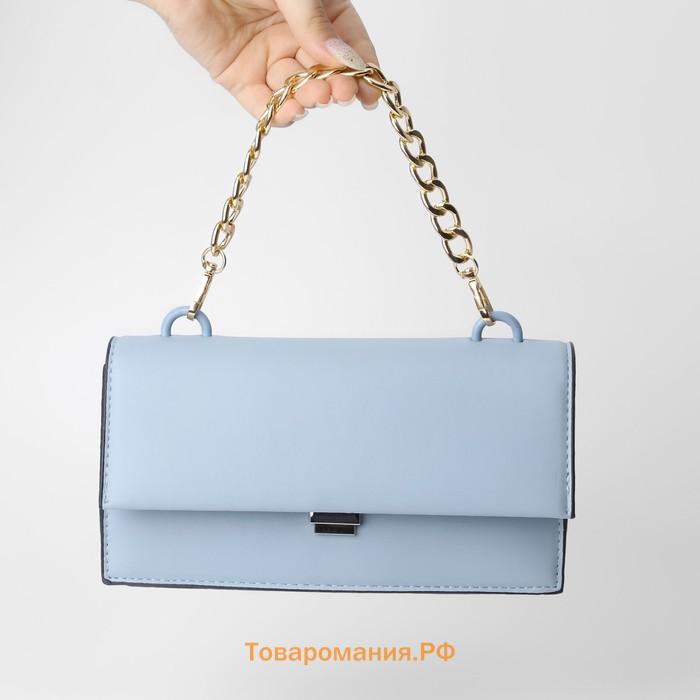 Цепочка для сумки, с карабинами, металлическая, плоская, 18×13 мм, 30 см, цвет золотой